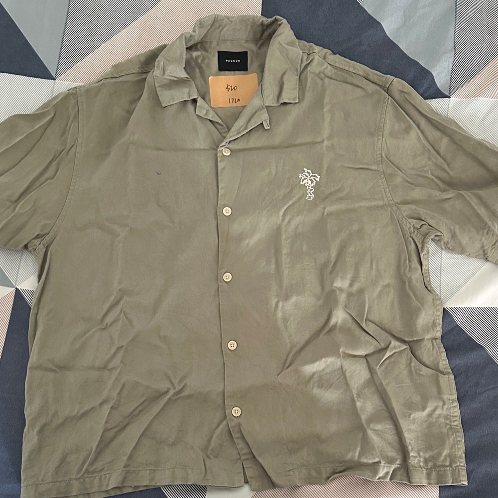 PacSun Olive Casual Button Down Shirt